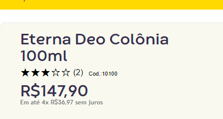 Eterna Deo Colônia 100ml