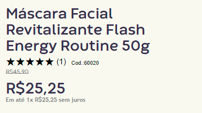 Mascara-Facial-Revitalizante-Flash-Energy-Routine-50g