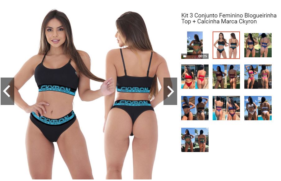 Blogueirinha Top + Calcinha Marca Ckyron